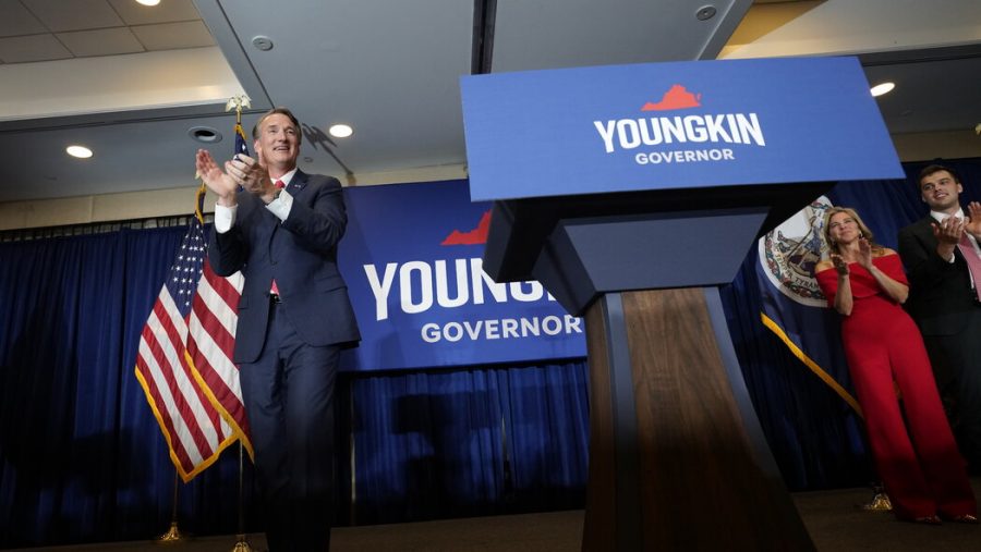 Youngkin addresses supporters after his win in Virginia on Tuesday. 