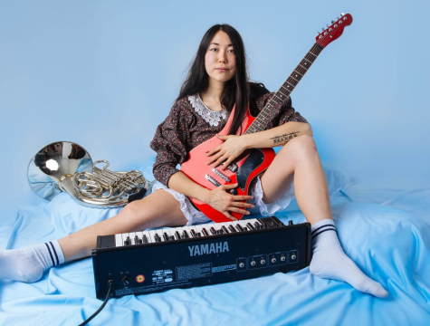 SASAMI with her instruments ahead of a new album release