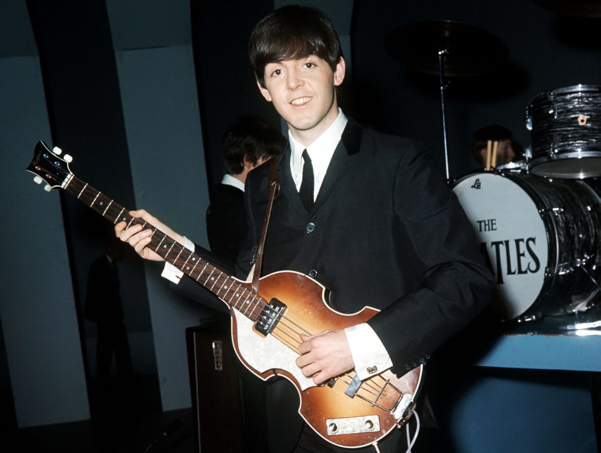 Paul McCartney and his bass guitar. 