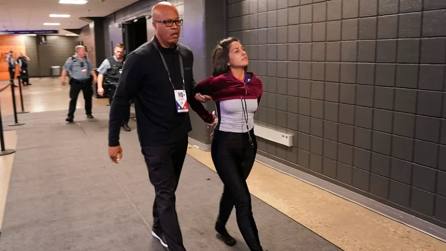 Animal Rights Protester in Ref Jersey Storms Court at Minnesota Timberwolves Playoff Game