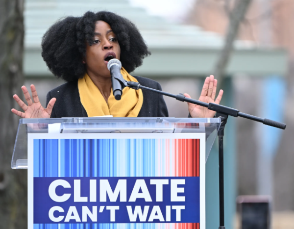 Wilkinsburg Borough Councilwoman NaTisha Washington speaking at the rally (Photographer: Justin Guido)
