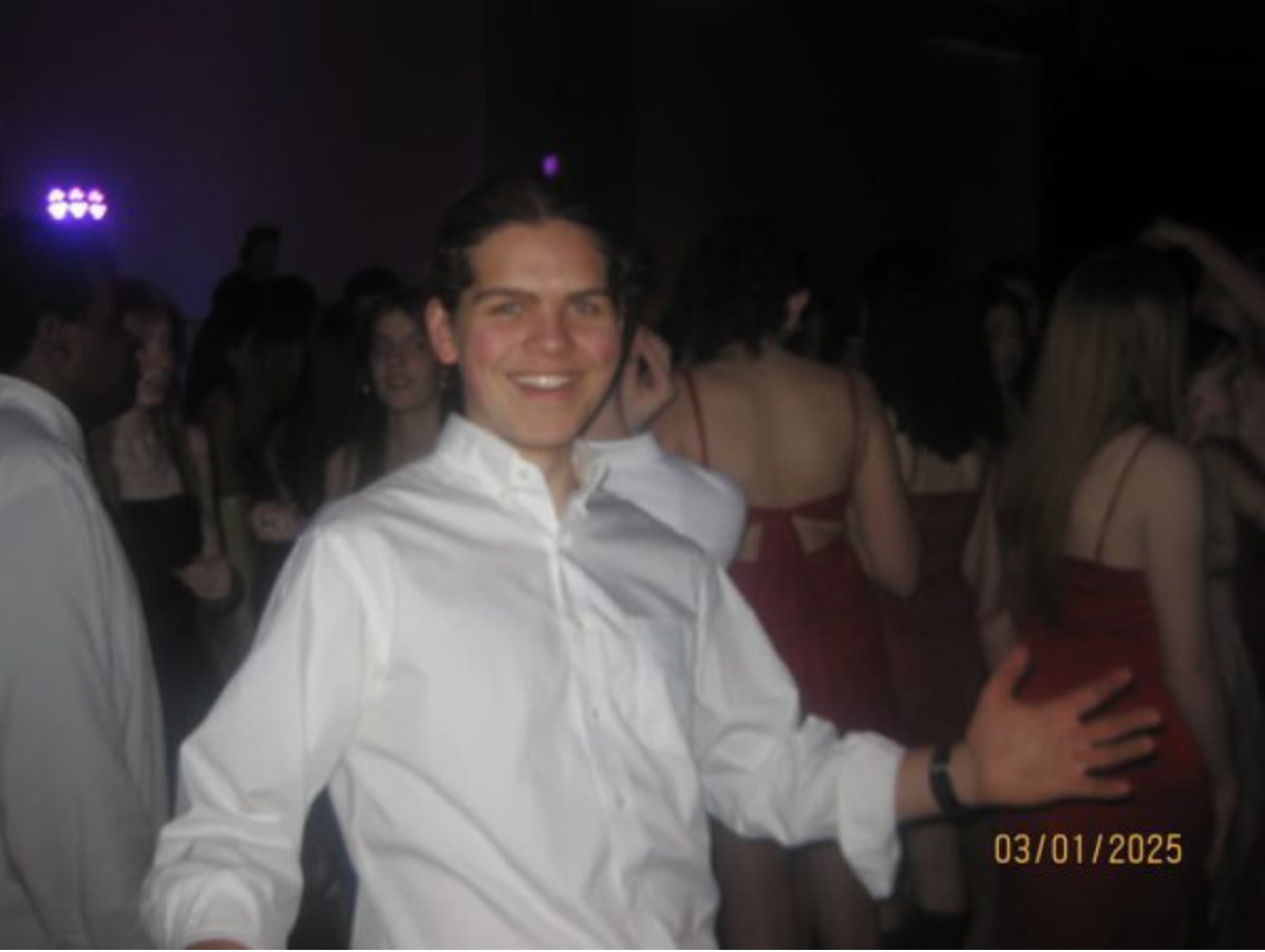 Our very own co-editor-in-chief "dancing" at semi-formal.